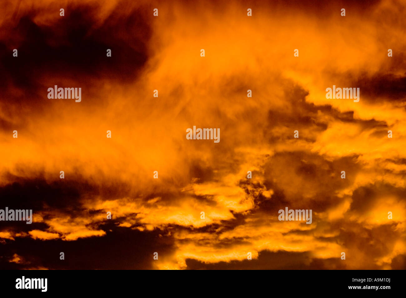 clouds at sunset with intense color Stock Photo