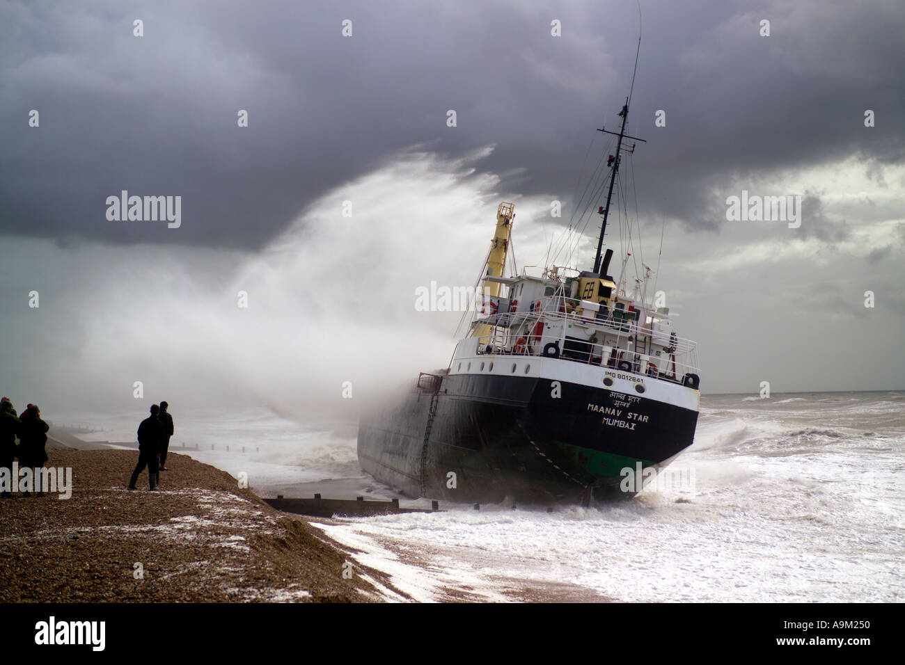 Maneve star ship run aground near rye east sussex Stock Photo