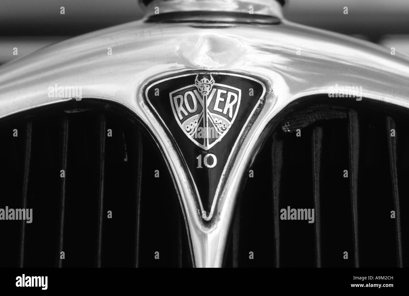 Rover 10 of 1934. English car manufacturer 1904 on. Rover car auto badge marque British maker motif Stock Photo