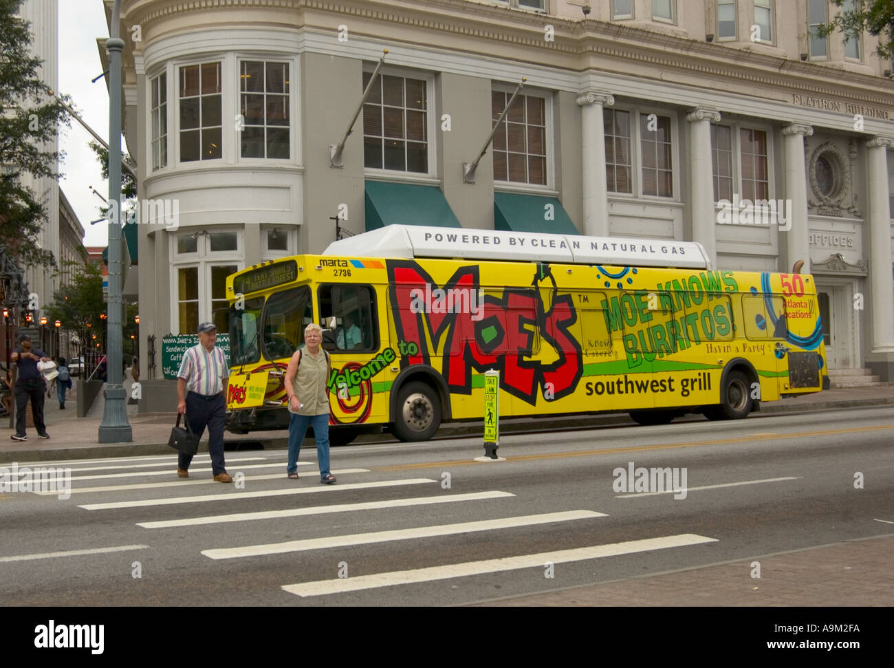 City Bus at Crosswalk Atlanta GA USA Stock Photo Alamy