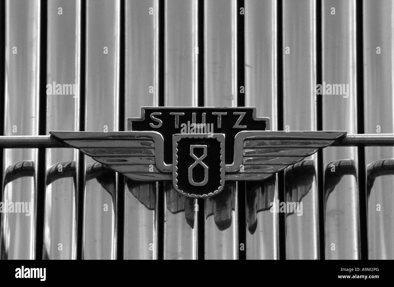 Stutz Model M of 1929. American car manufacturer 1911 to 1934. Stutz car auto badge marque American maker motif Stock Photo