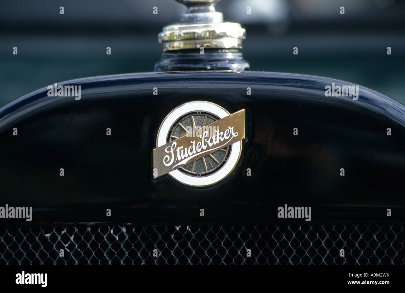 Studebaker of 1917. American car manufacturer 1902 to 1966. Studebaker car auto badge marque American maker Stock Photo