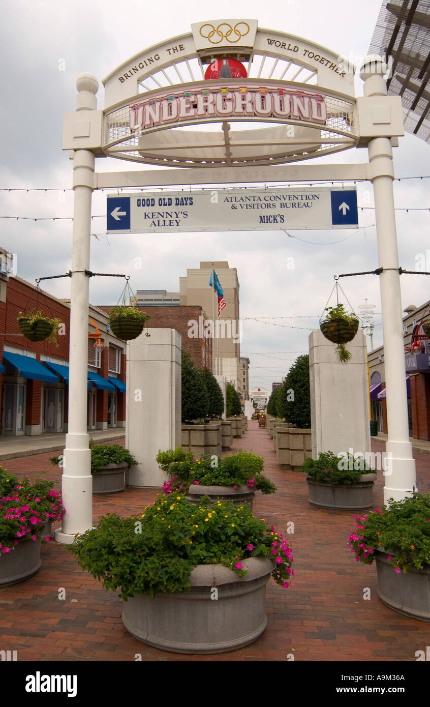 Entrance to Underground Atlanta GA USA Stock Photo Alamy