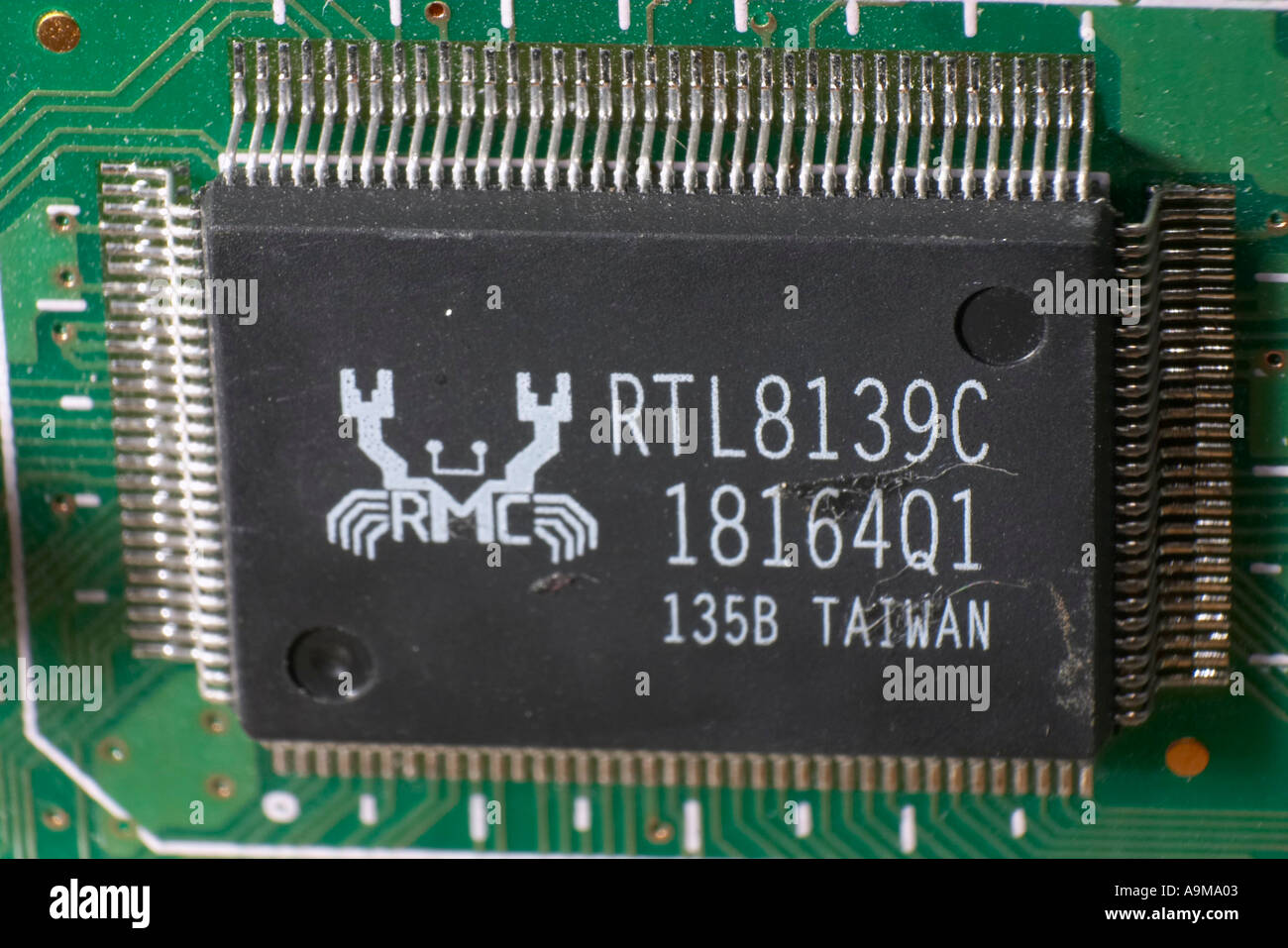 integrated circuit on circuit board Stock Photo