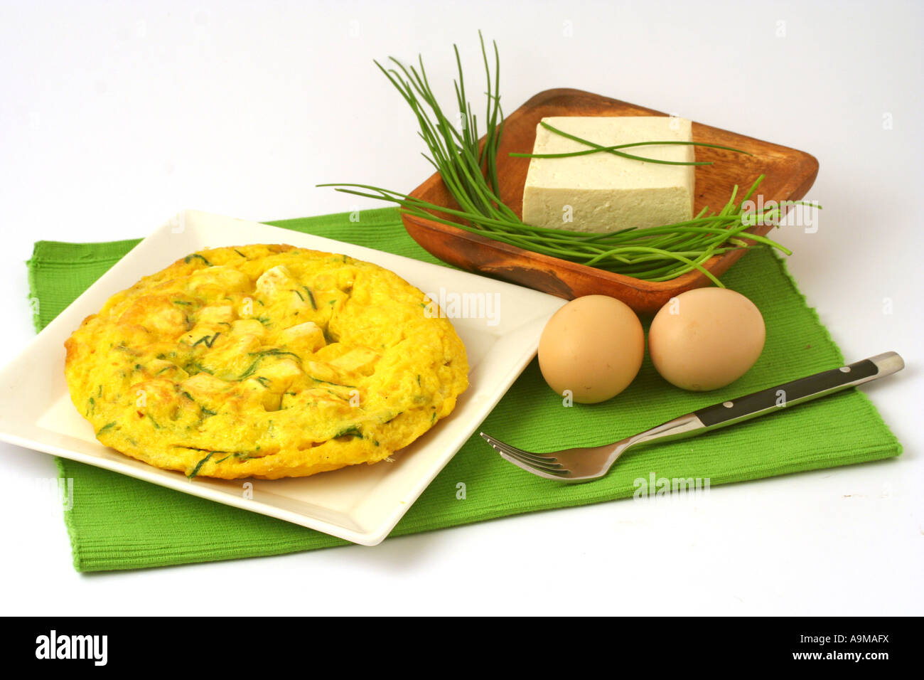 Tofu omelette Recipe available Stock Photo Alamy