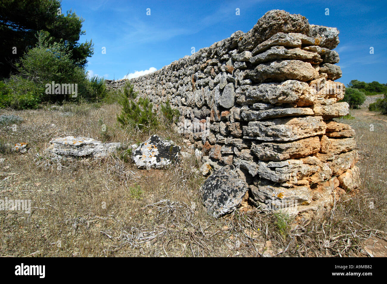 typical drywall at the Cami de Cavalls Stock Photo
