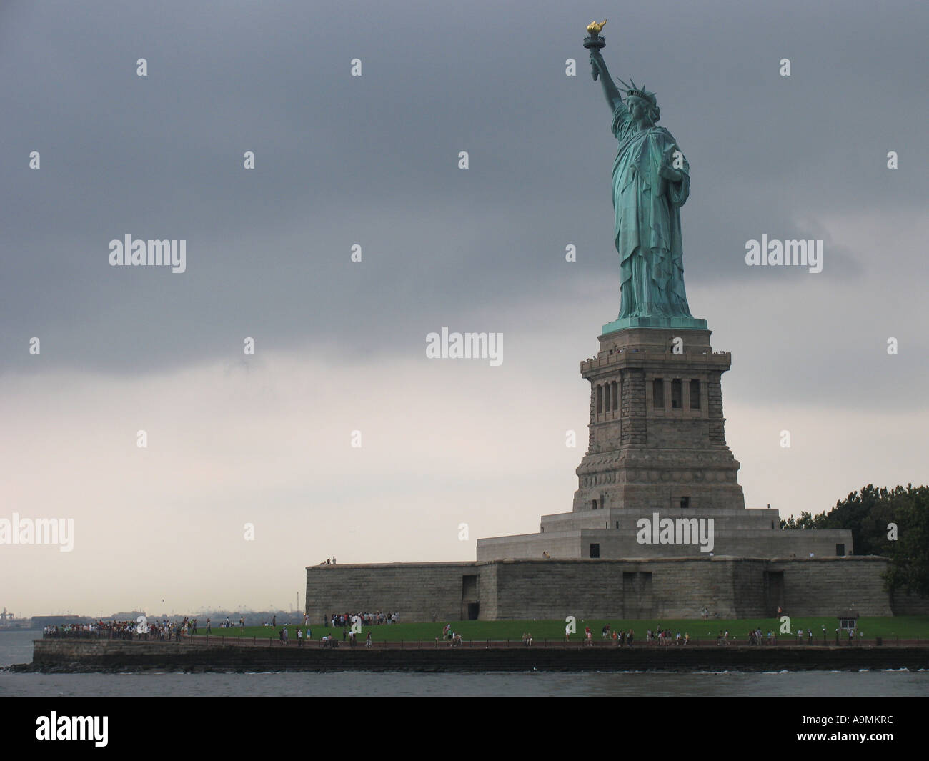 View of the Statue of Liberty Ellis Island New York Harbour USA United