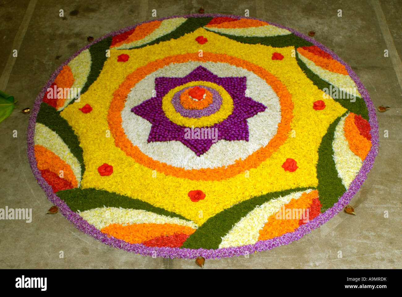 FLORAL DECORATIONS DURING ONAM IN KERALA Stock Photo - Alamy
