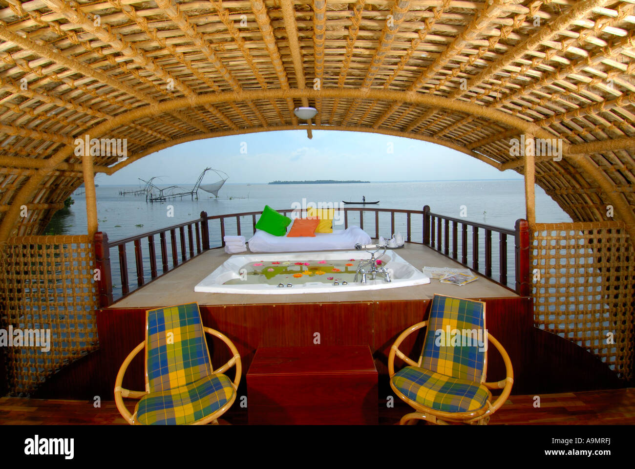 A MODERN HOUSE BOAT IN ALLEPPEY KERALA Stock Photo Alamy