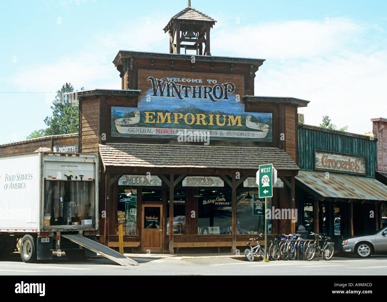 WINTHROP WASHINGTON STATE USA August Old fashioned cow fronted store in