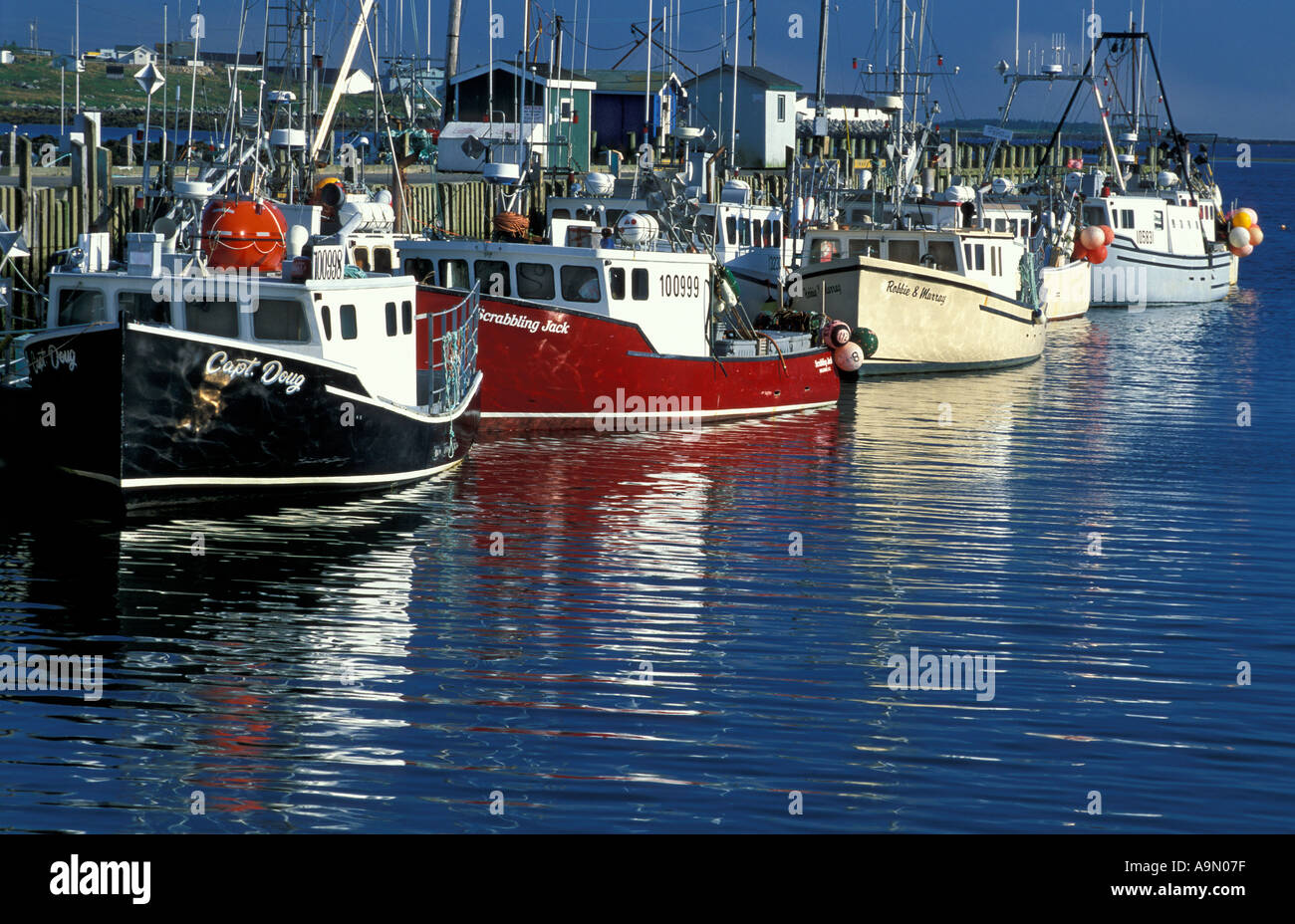 fishing boats in Clarks Harbor Cape Sable Island Stock Photo - Alamy
