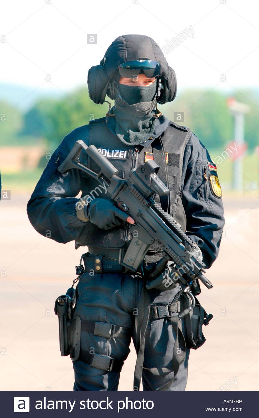 GSG 9 of the German federal police during training Stock Photo