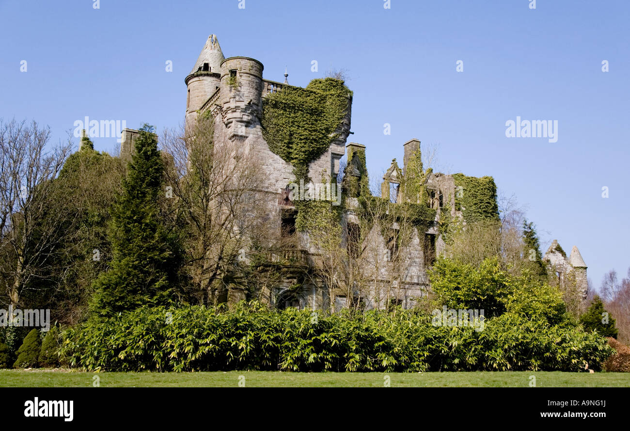 The over grown ruin of Buchanan Castle near the village of Drymen Stirlingshire Stock Photo Alamy