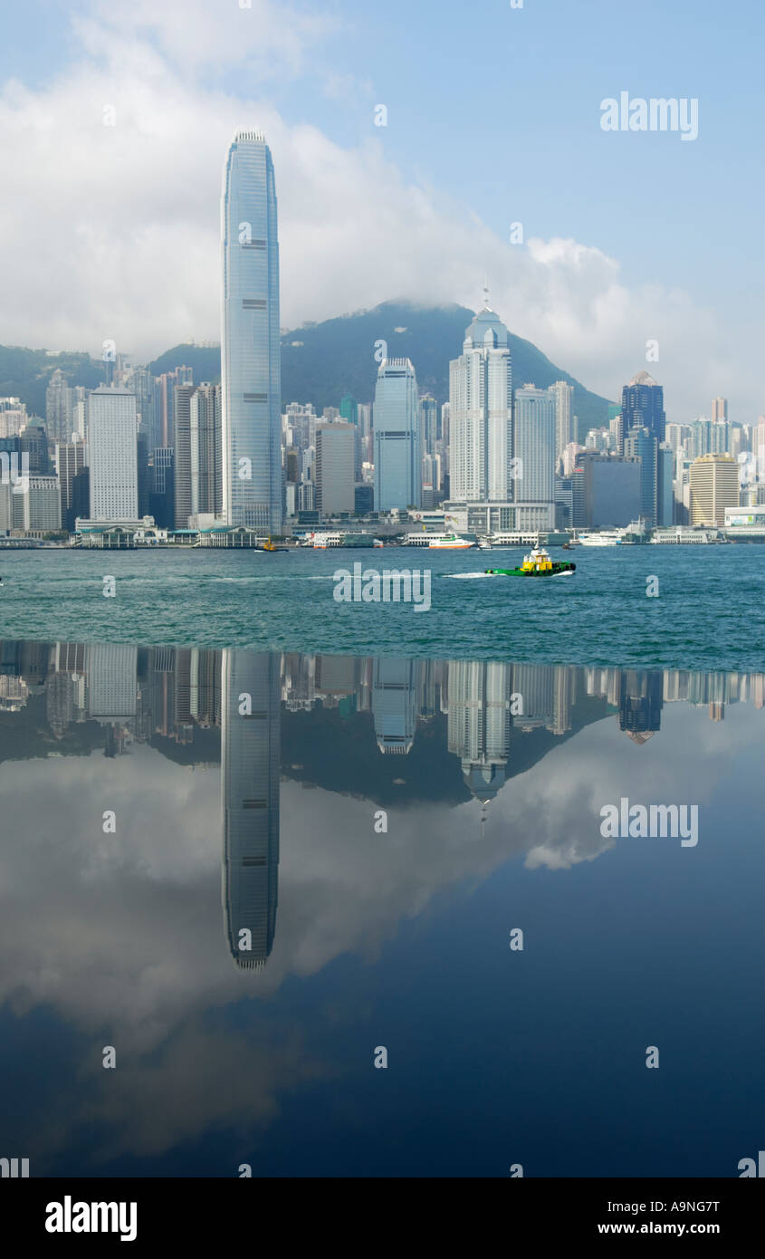 Reflections of Victoria city, Hong Kong Stock Photo
