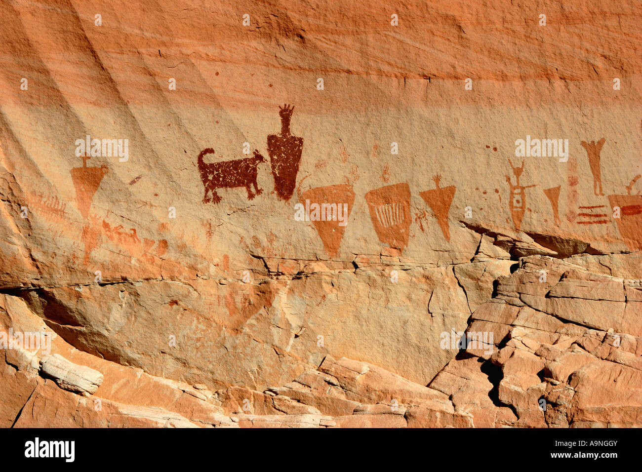 horseshoe canyon pictographs, canyonlands national park, utah Stock