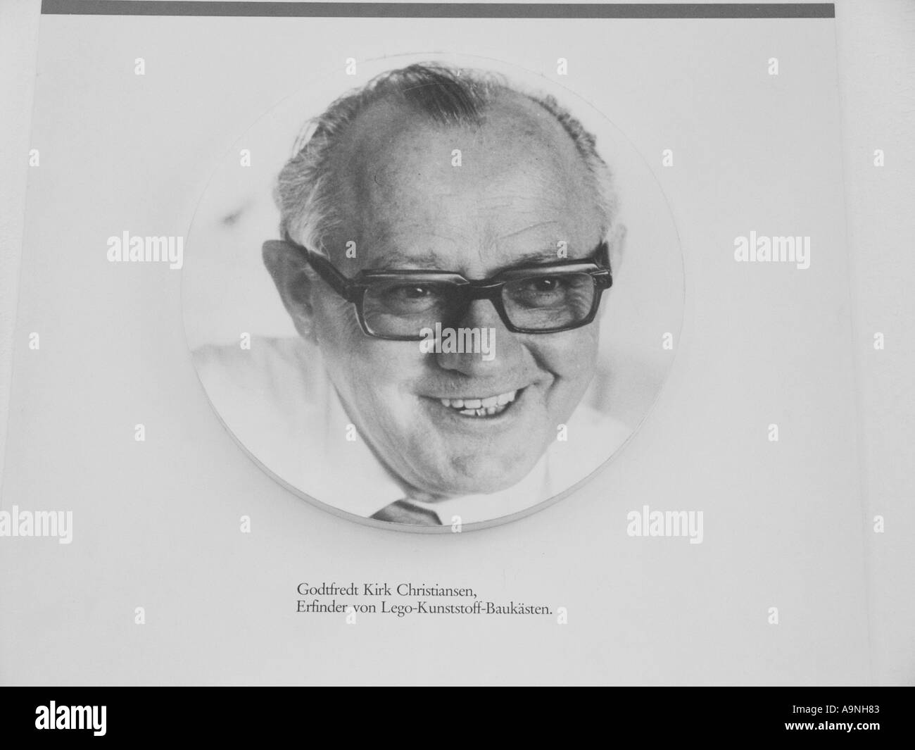 Lego founder portrait man historcal businessman Godtfredt Kirk