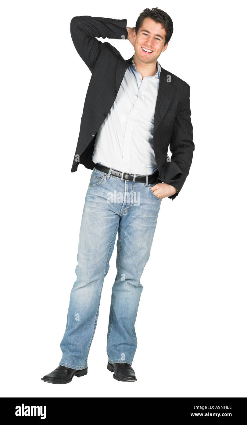 An average guy in jeans Stock Photo
