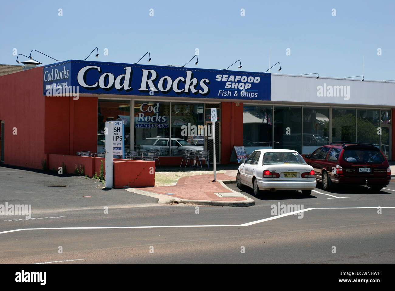 Cod Rocks fish and chip shop Bussleton Western Australia Stock Photo