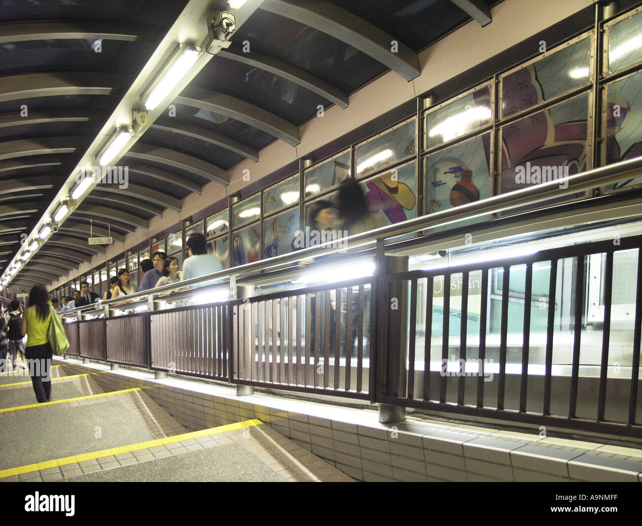China Hong Kong SoHo food district´s escalator to the Mid-level. Stock Photo