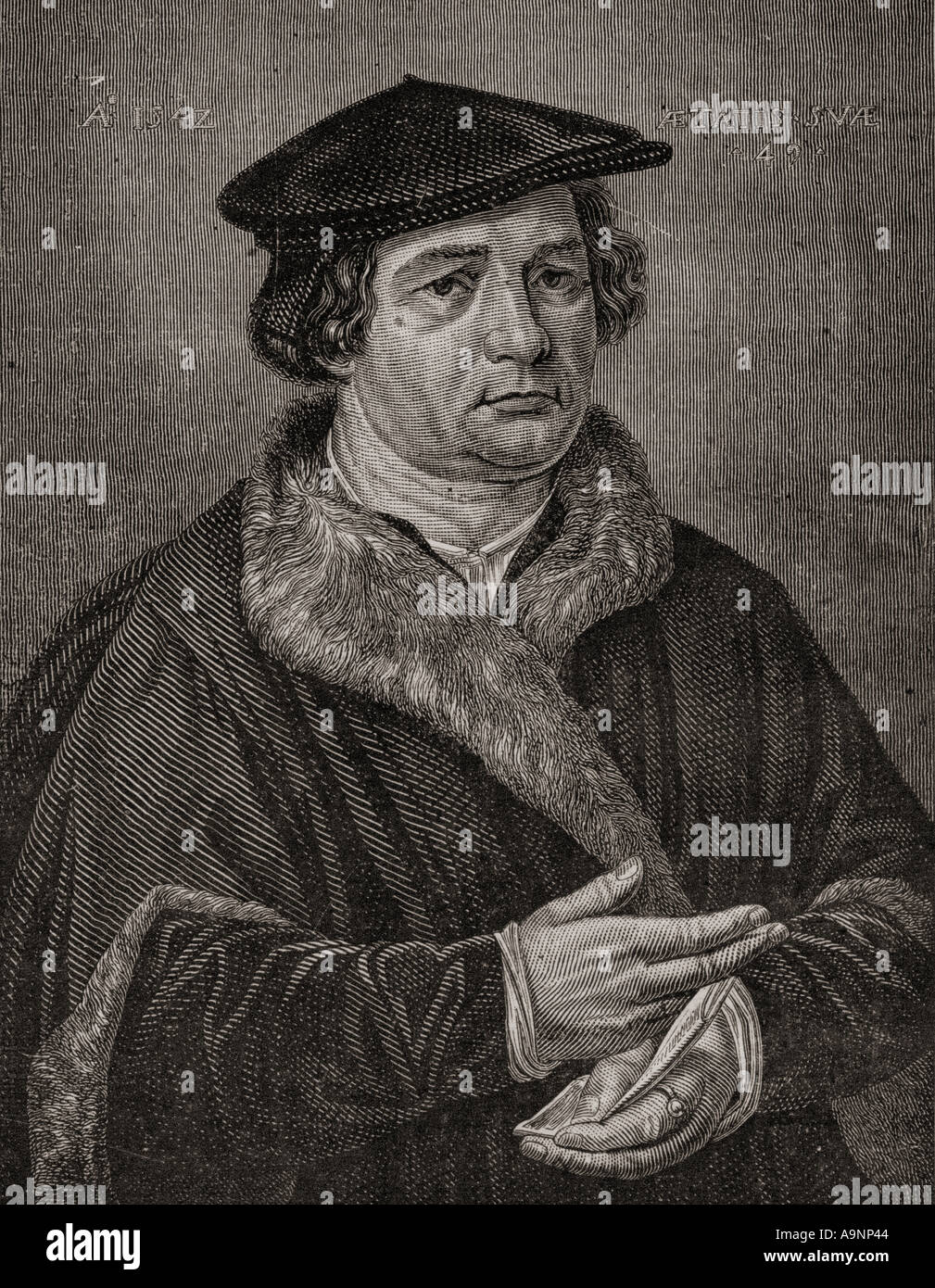 Martin Luther, 1483 - 1546. German professor of theology, composer, priest, monk. Stock Photo