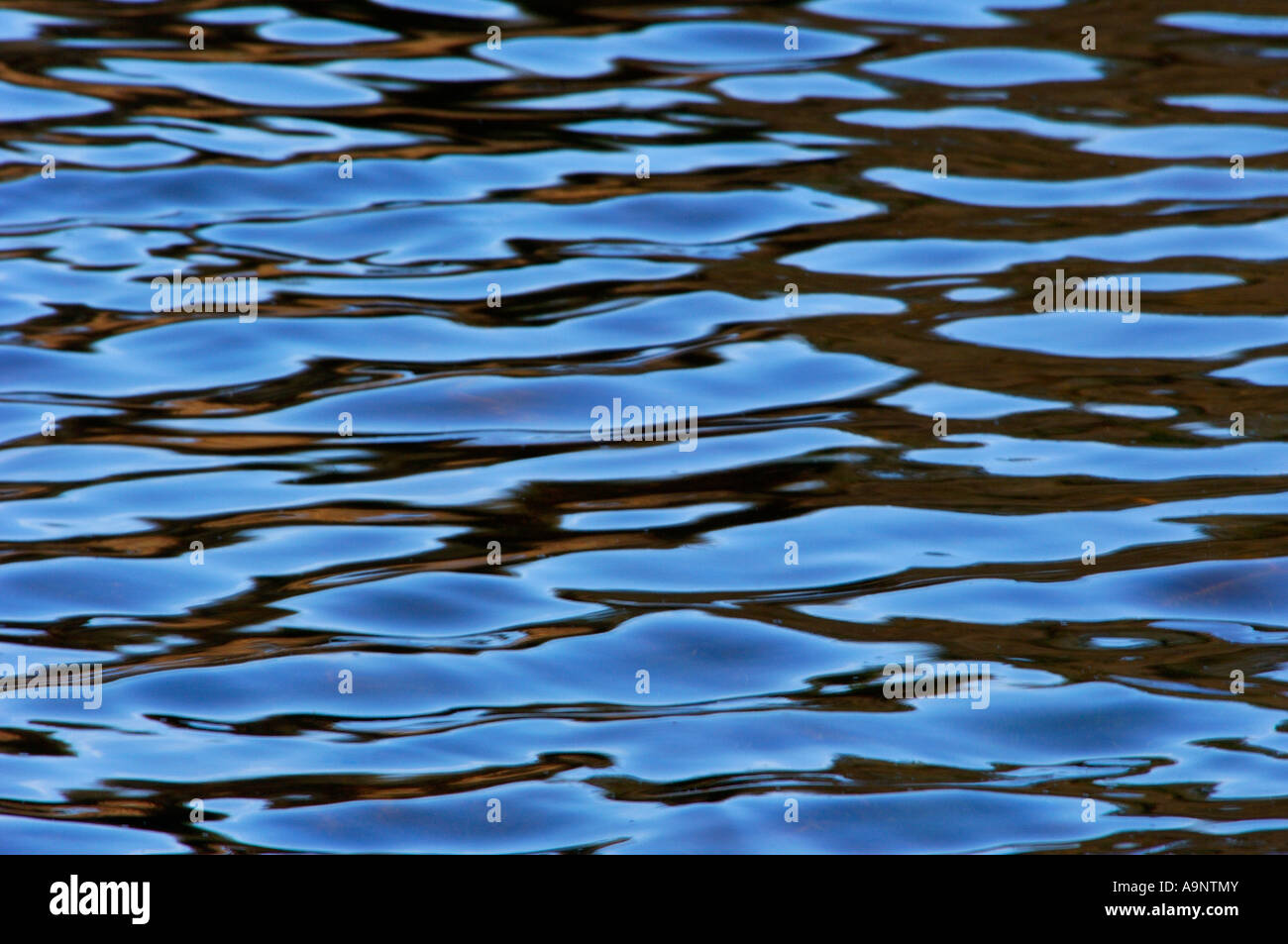 Lovely close up abstract study of ripples on a lake frozen in time and motionless Stock Photo