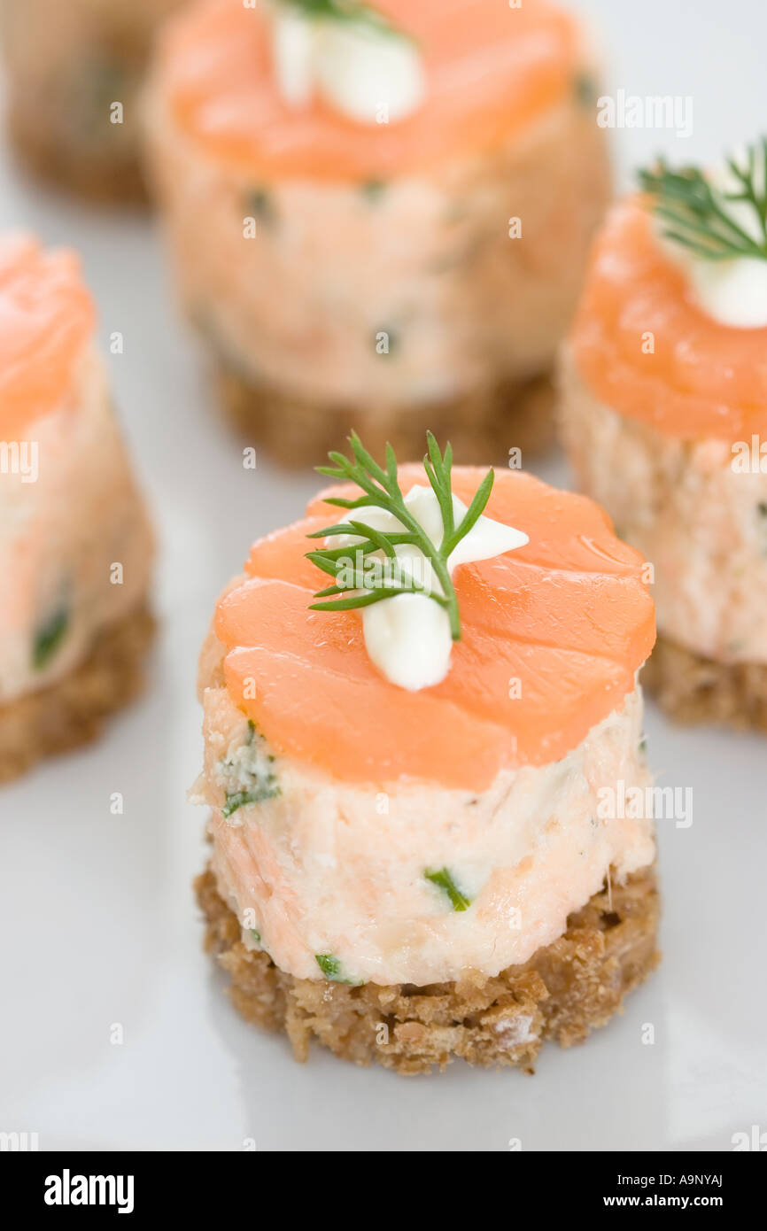 Smoked salmon starter Stock Photo - Alamy