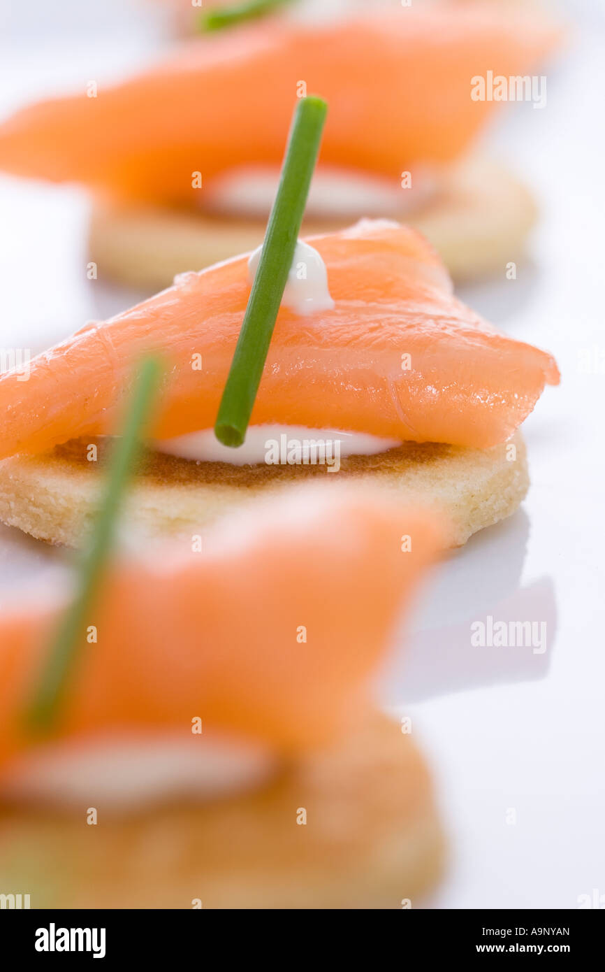 Smoked salmon starter Stock Photo - Alamy