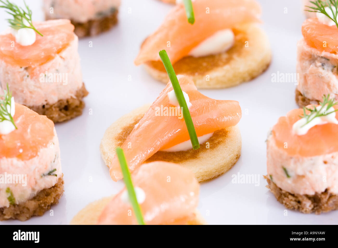 Smoked salmon starter Stock Photo - Alamy