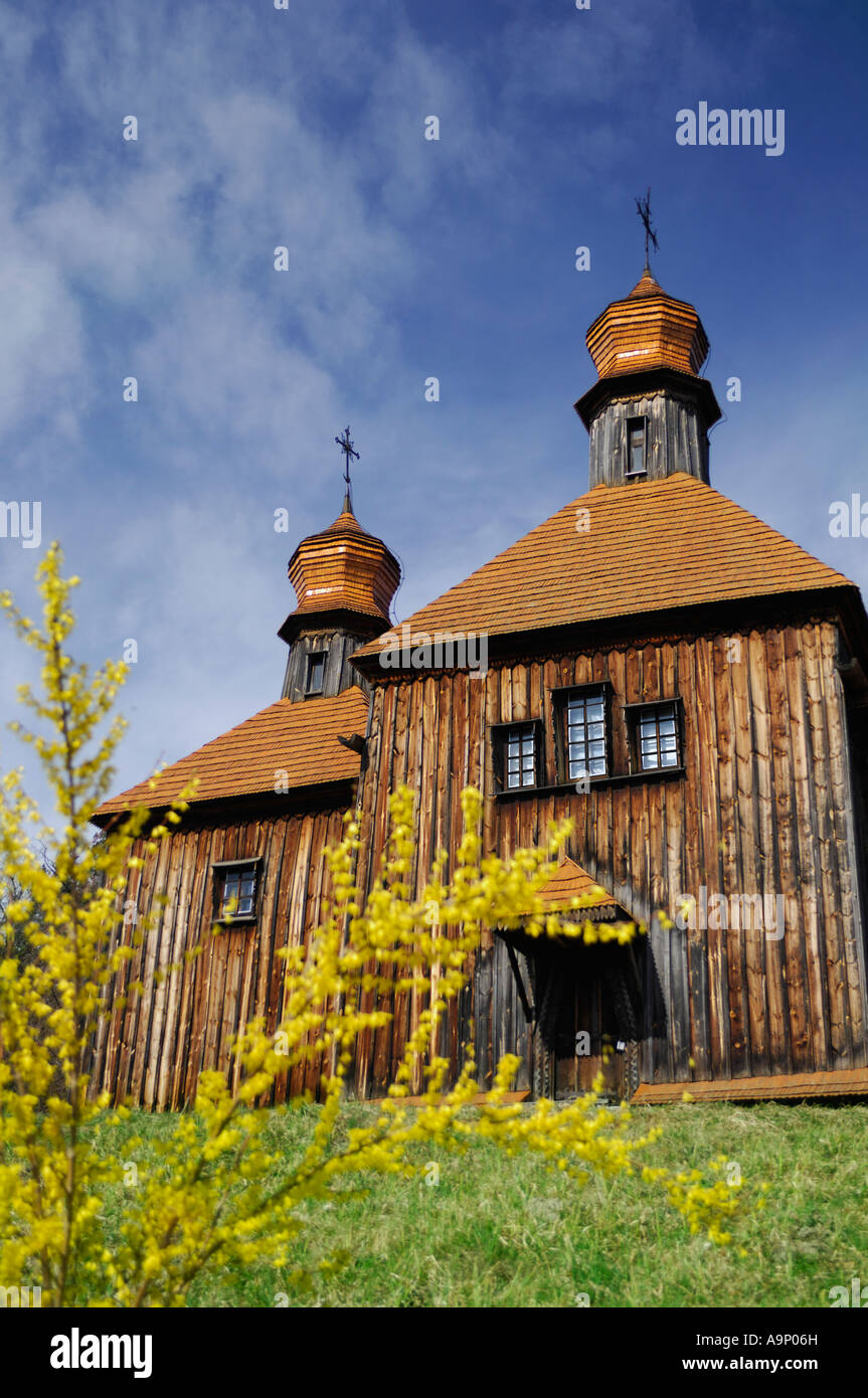 Old wooden orthodox church in the spring hi-res stock photography and ...