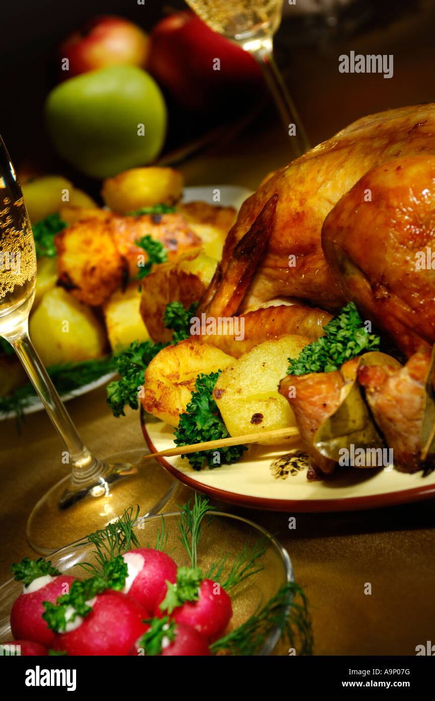 Holiday dinner meal Stock Photo