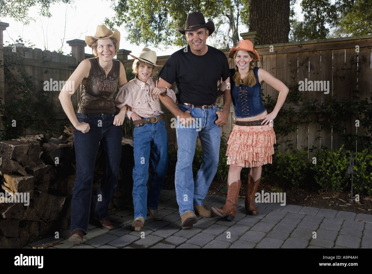 Portrait of a happy country family Stock Photo - Alamy