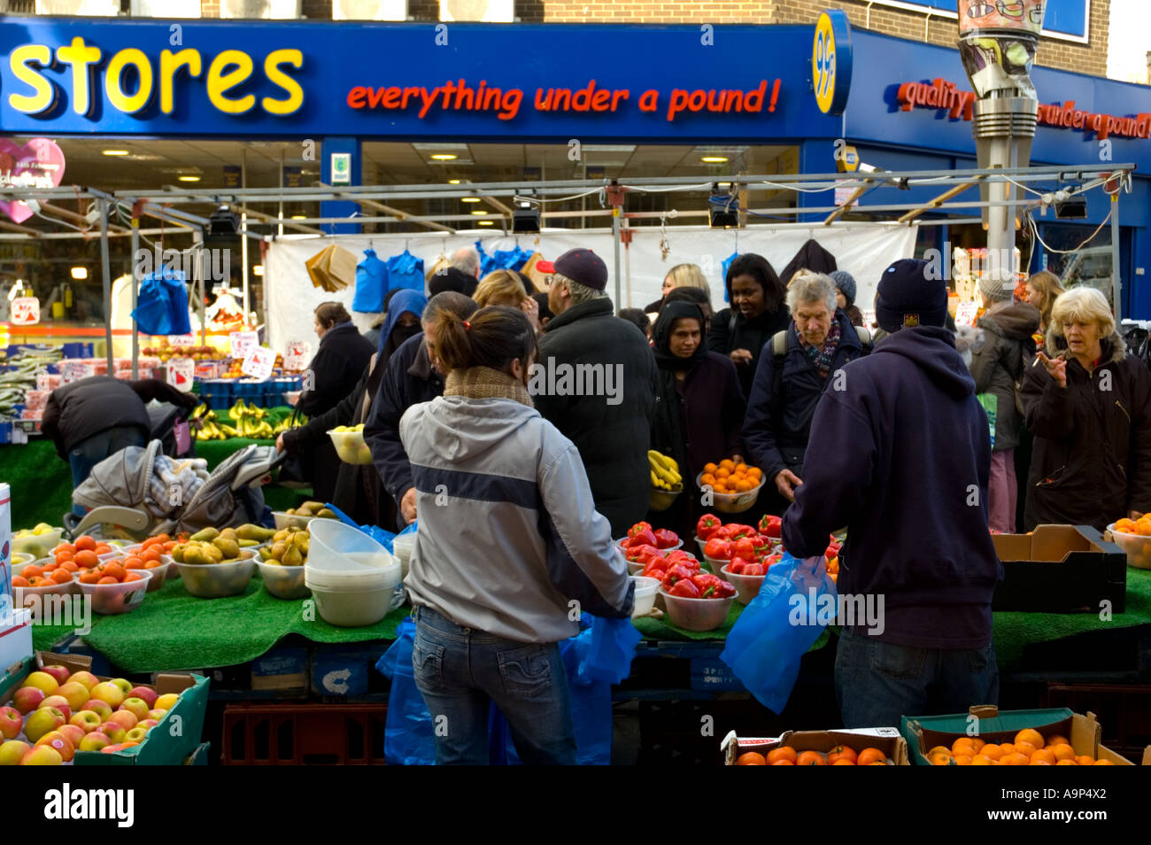Busy Walthamstow market East London England UK Stock Photo Alamy