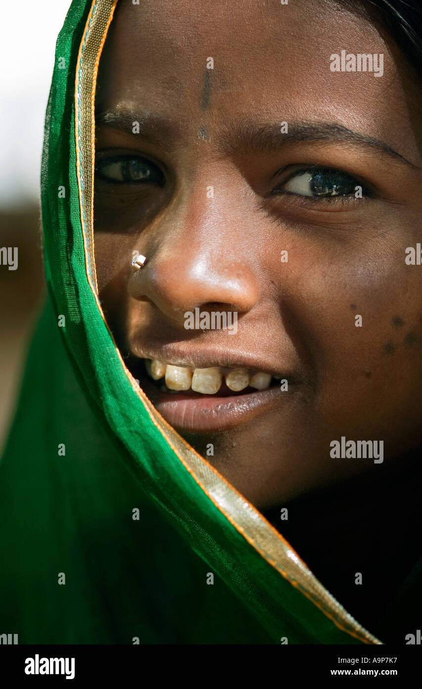 Indian girl child wearing saree hi-res stock photography and images - Alamy