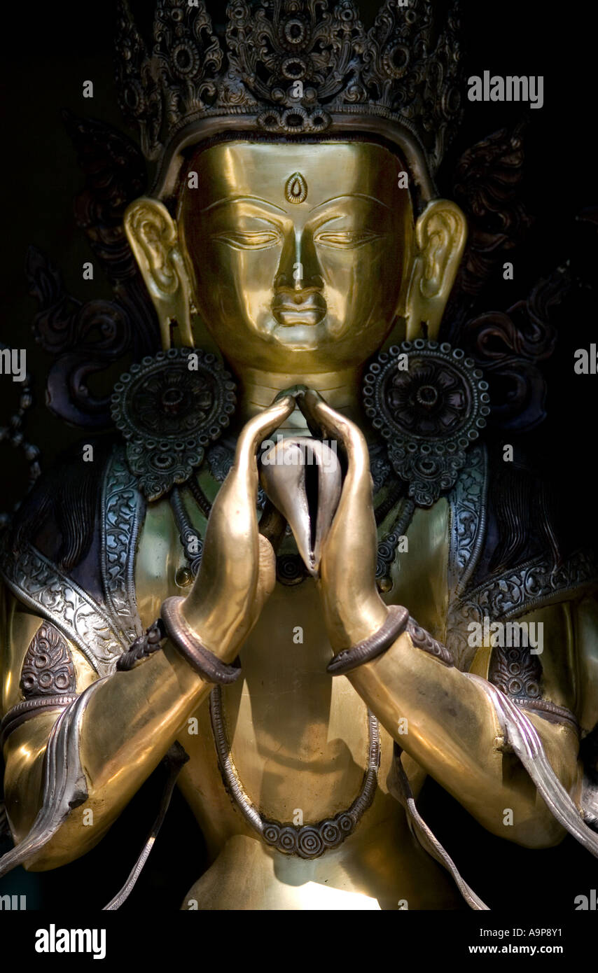 Brass Tibetan deity statue. India Stock Photo Alamy