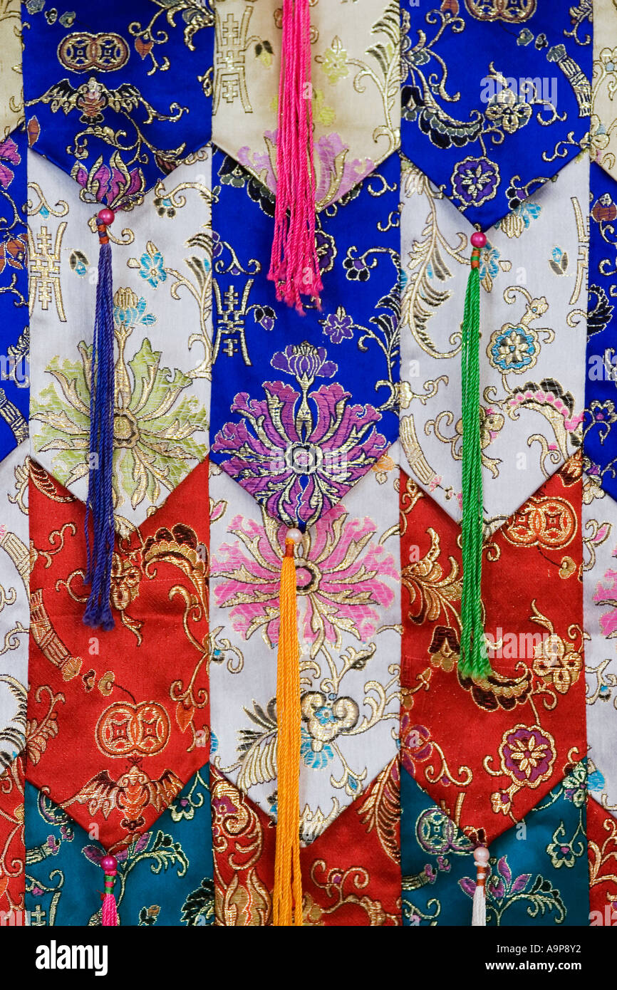 Tibetan embroidery wall hanging. India Stock Photo