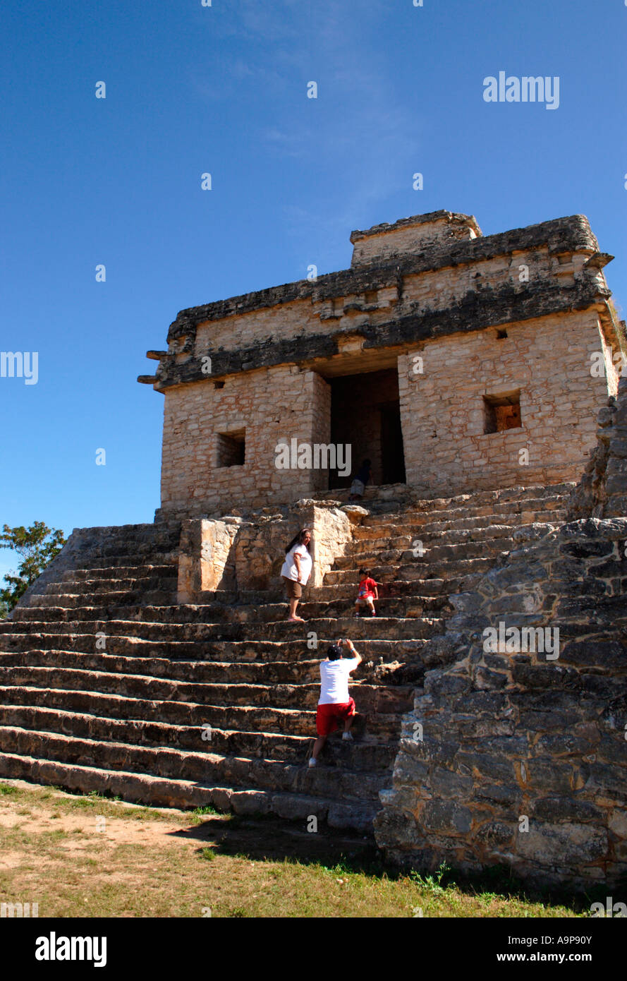 Maya archaeological Ruin, Dzibilchaltun, Yucatan, Mexico Stock Photo