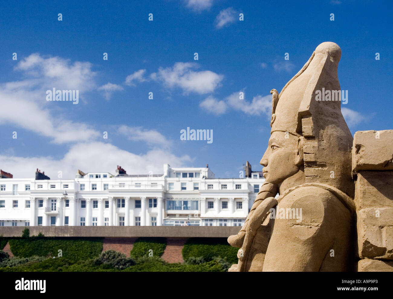 Brighton world sand sculpture festival 2005. Egyptian sculptures Stock Photo