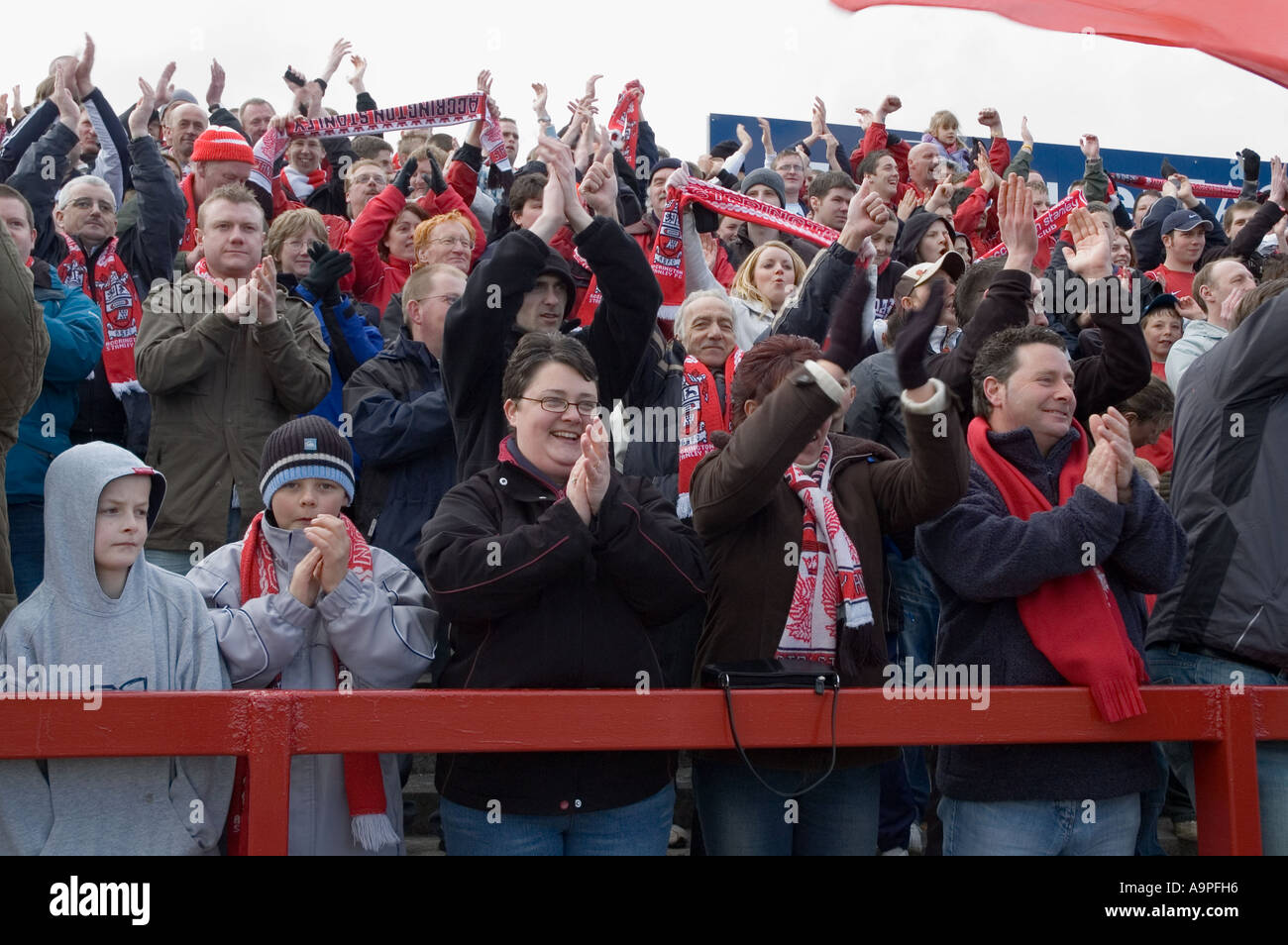 Accrington Stanley celebrate their promotion back to the Football Stock Photo 7095637 Alamy