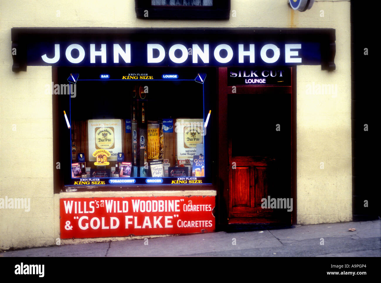 The facade of a Tobacconists in Granard County Longford Ireland Stock Photo