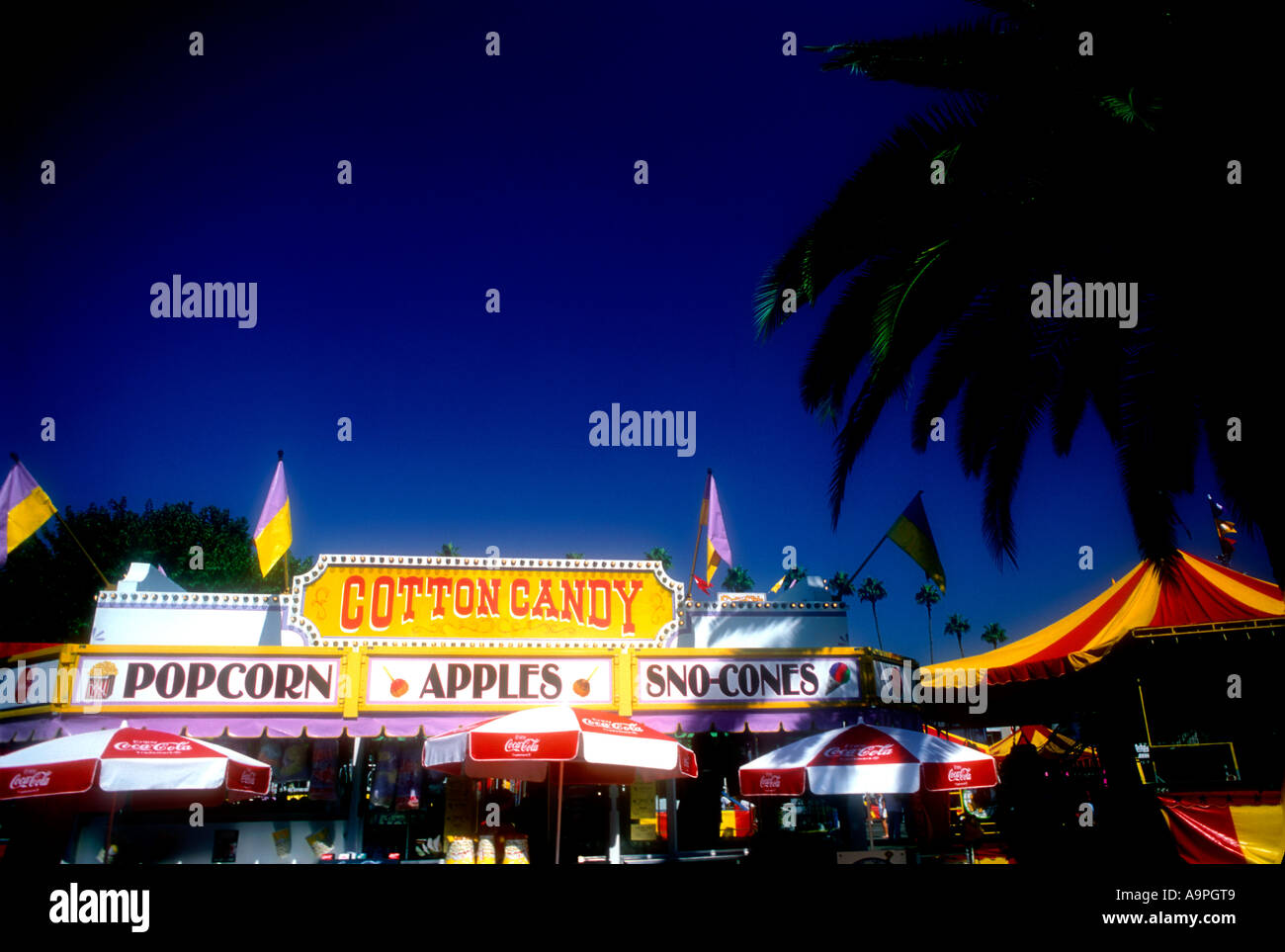 A cotton candy stall at the Los Angeles County Fair California USA Stock Photo Alamy