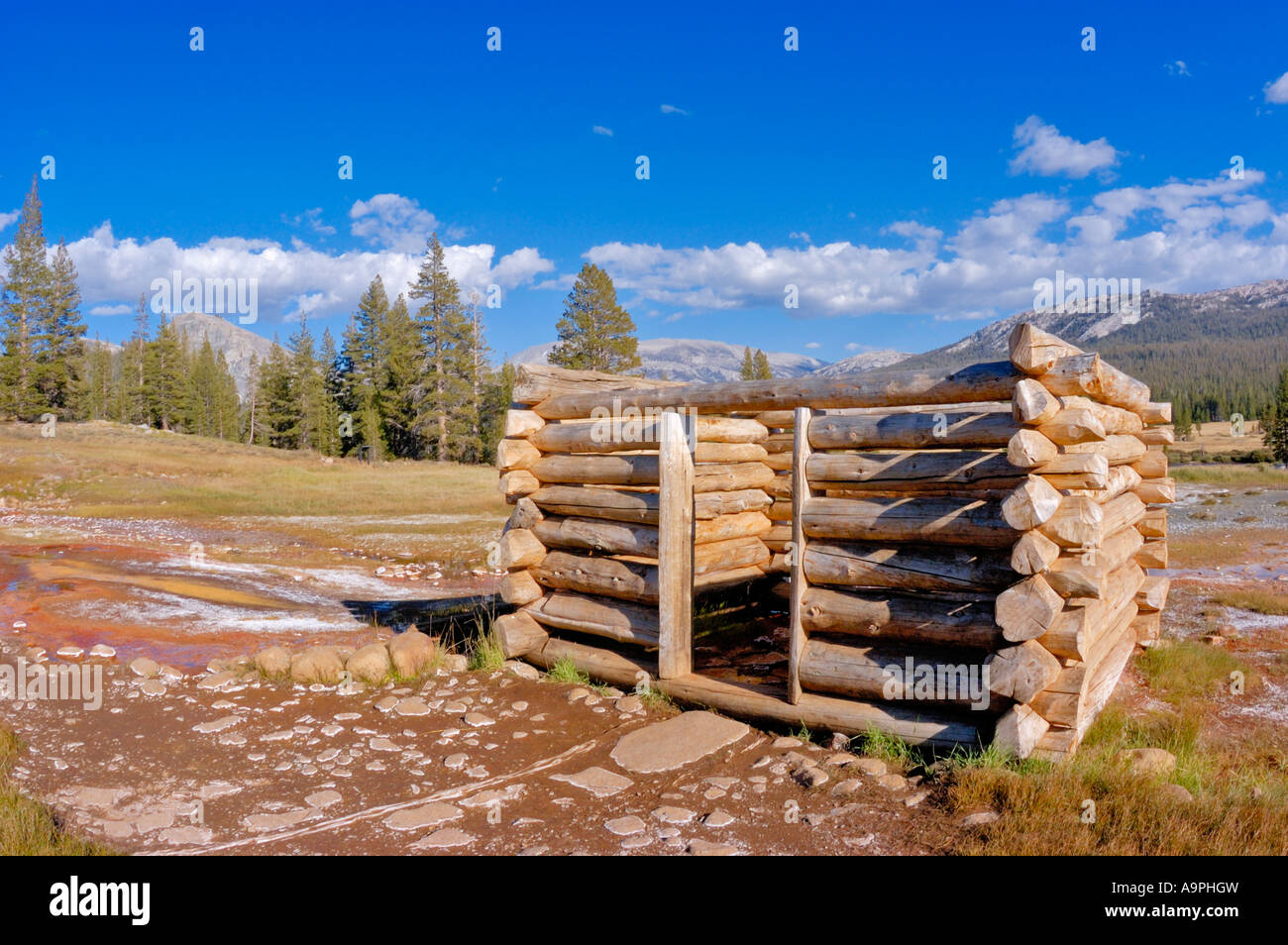 Log Cabin At Soda Springs Tuolumne Meadows Area Yosemite National