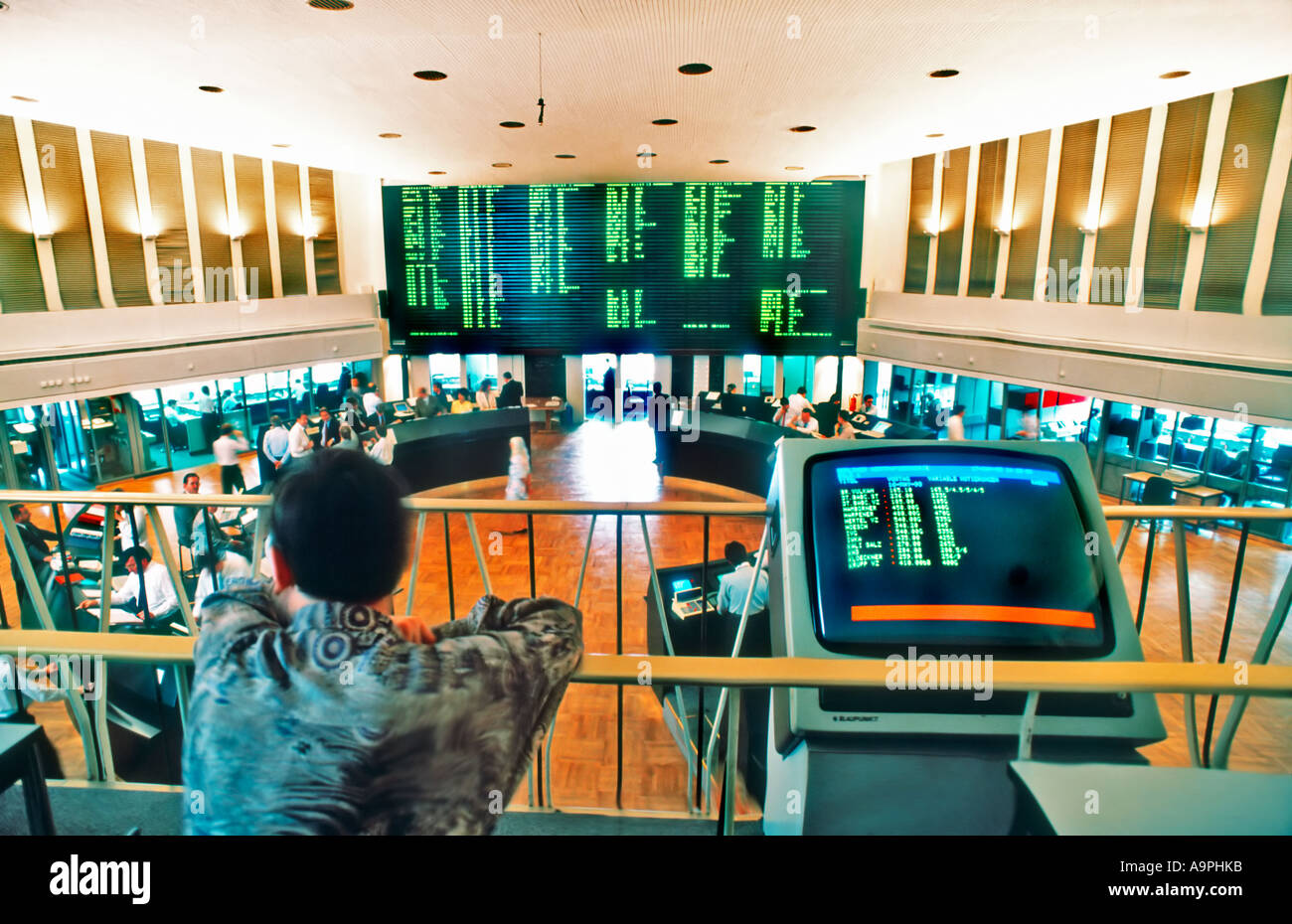 Berlin Germany, 1980s Business Interior "Berlin Stock Market" "Trading