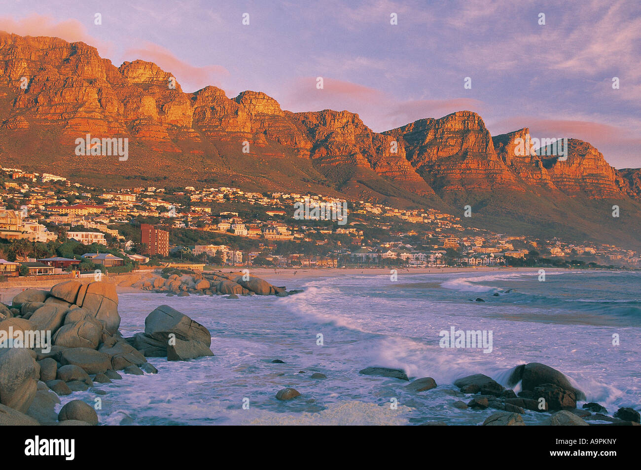 Cape Town Camps Bay and the 12 Twelve Apostles South Africa Stock Photo