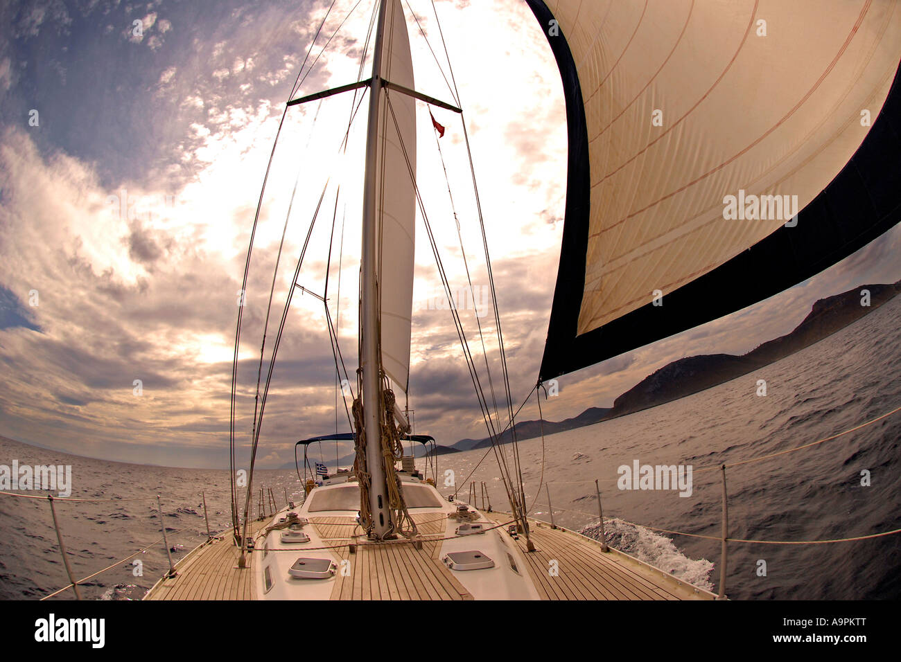 Sailing Yacht in Dodecanese, Aegean Sea, Greece Stock Photo - Alamy