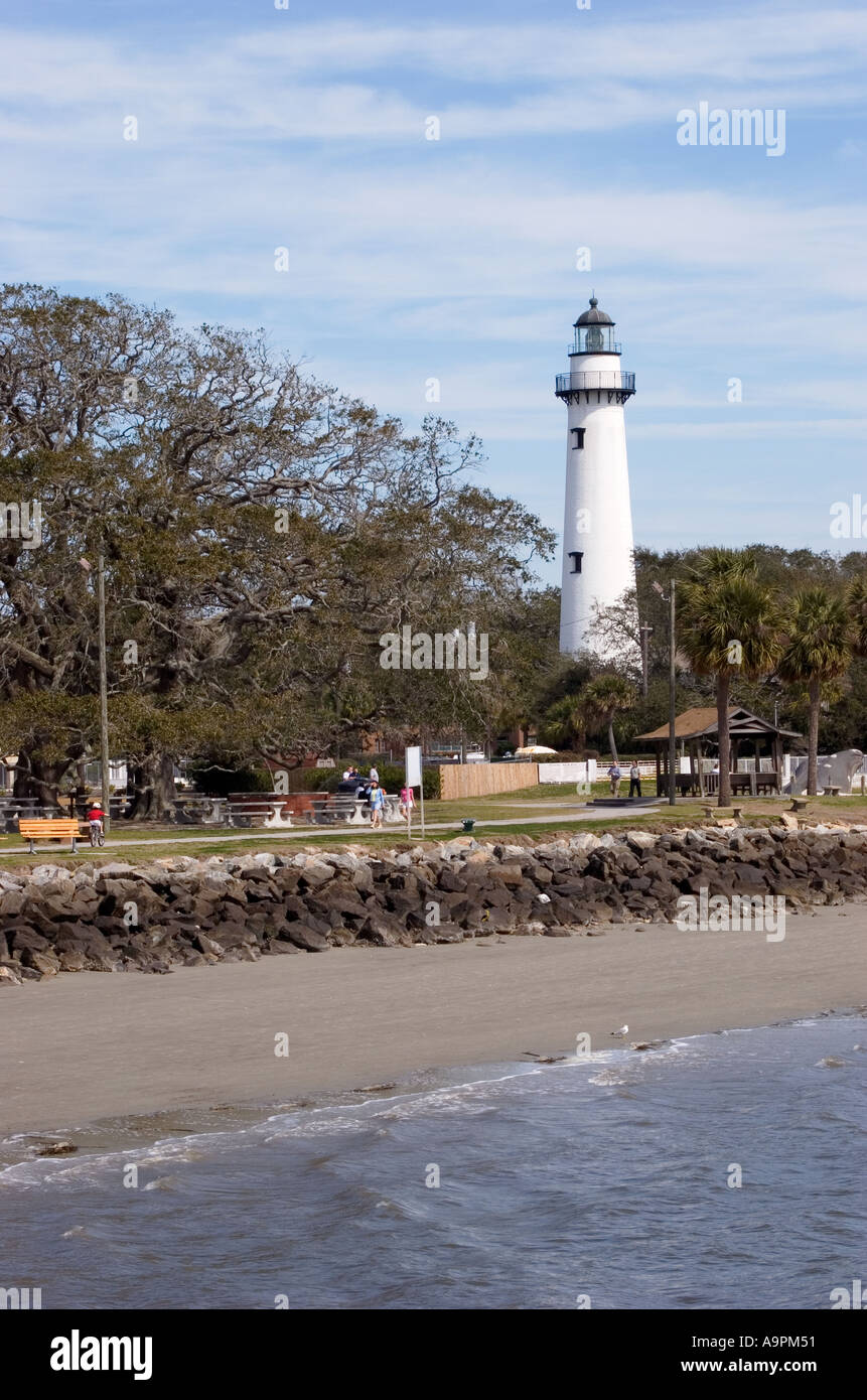 Tybee Island lighthouse and beach in Georgia USA Stock Photo - Alamy