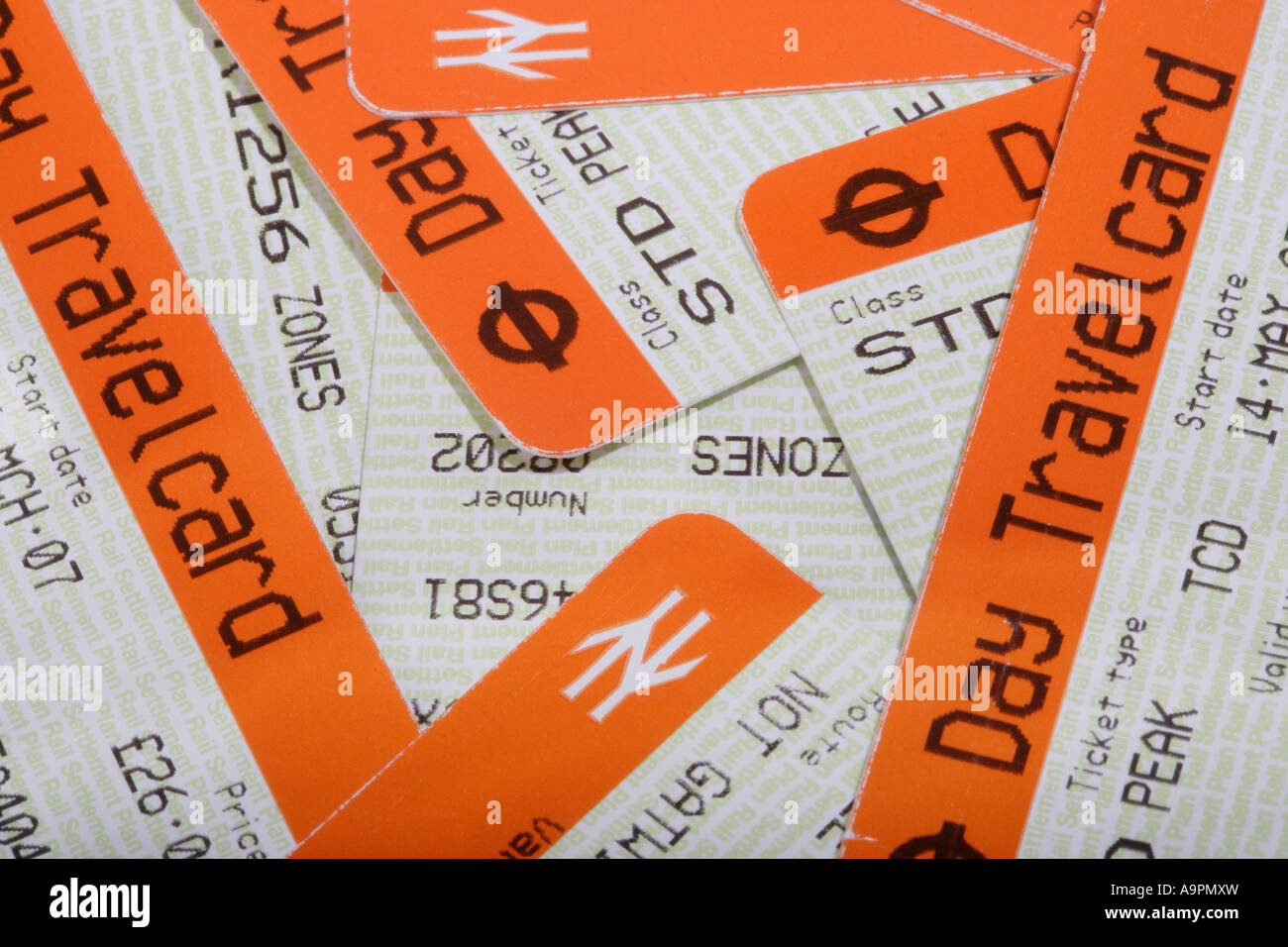 Day Travelcard UK Train tickets Stock Photo - Alamy