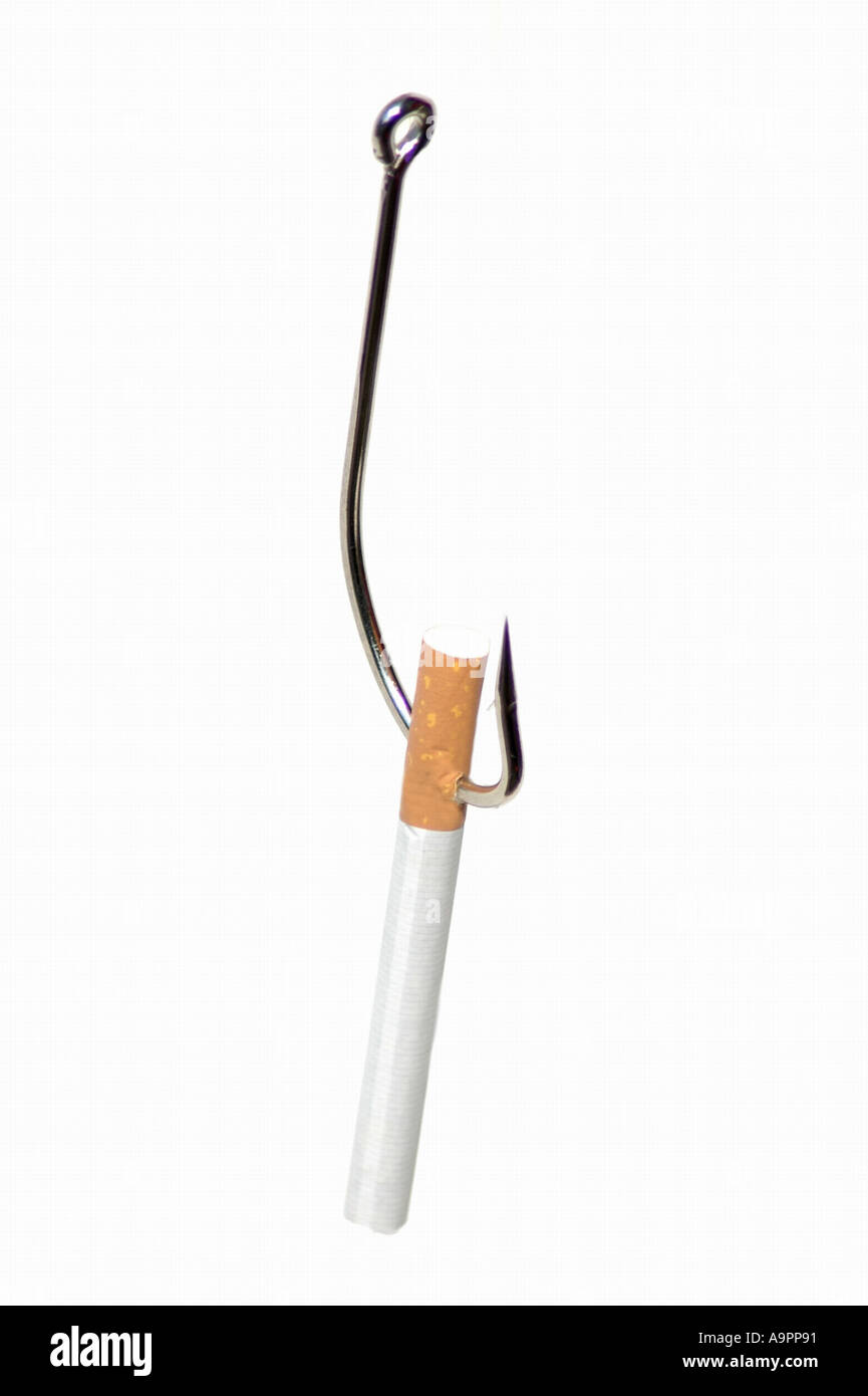 A metaphorical depiction of addiction to smoking tobacco Stock Photo