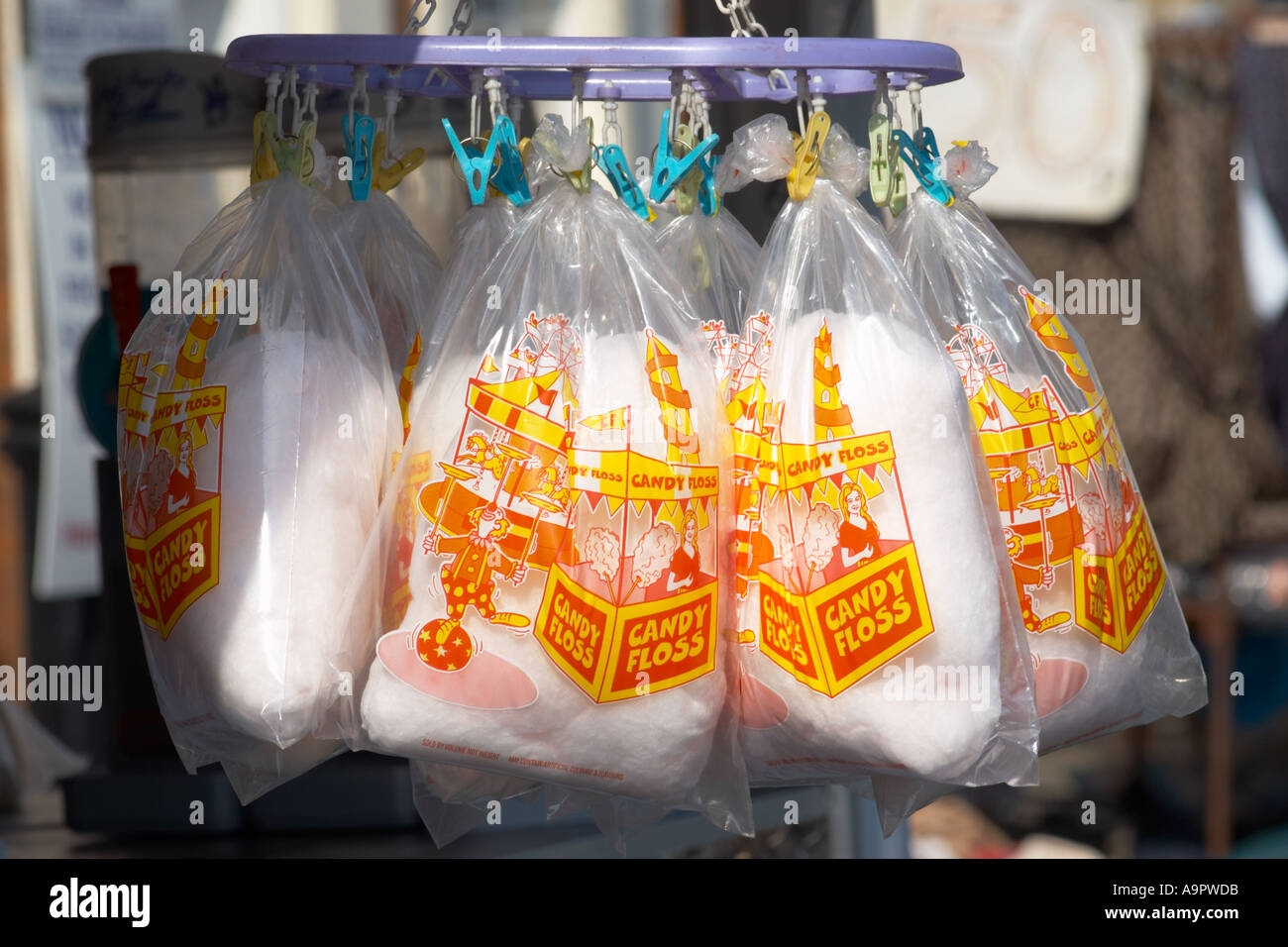 Pink candy floss in plastic bags hires stock photography and images Alamy