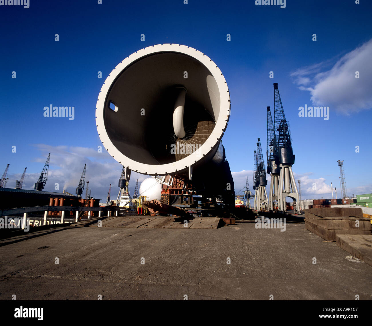 Chemical Plant unloading from barge docks Scotland Stock Photo - Alamy