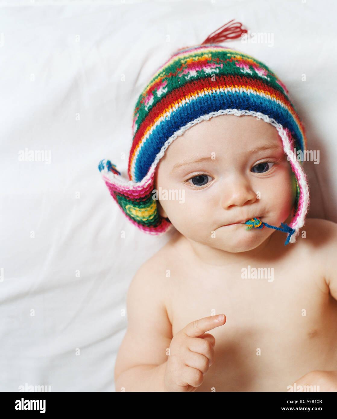 baby wearing hat